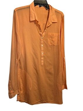 Toad&Co Orange Lightweight Long-Sleeve Button-Front Casual Shirt